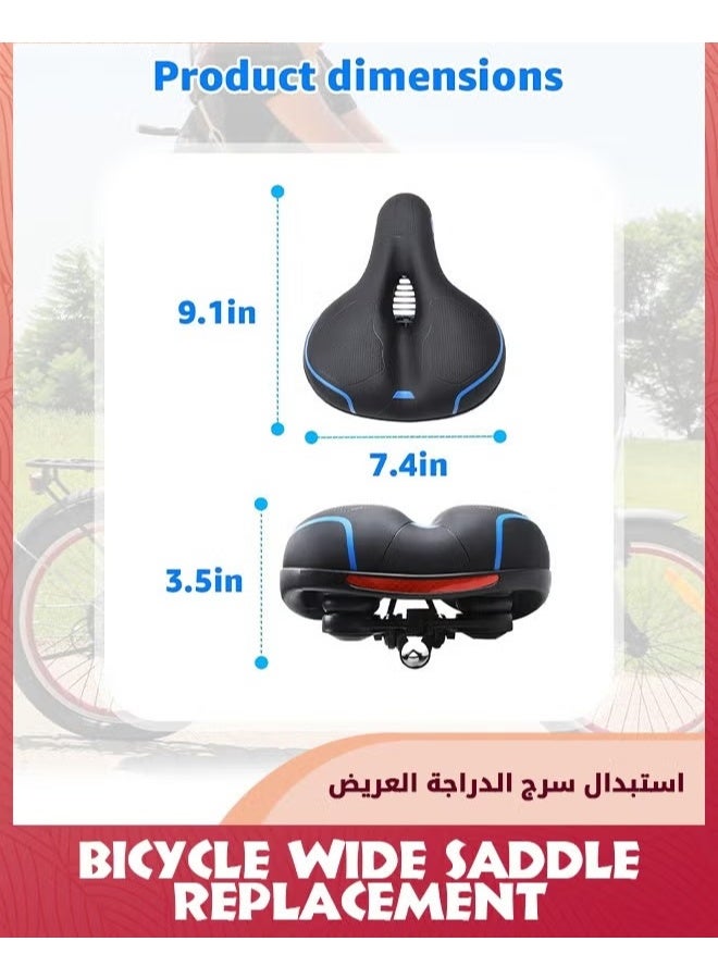EETU Wide Cycling Saddles,Comfort Foam MTB Bicycle Seat,Waterproof Hollow Bicycle Saddle For Men Women,Replacement Bike Seat Cushion With Dual Shock Ball For Exercise/Road/Stationary Bikes - Image 4